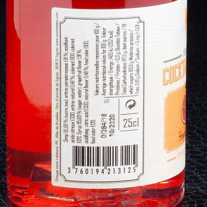 NPT - Sirop topping pamplemousse pétale de rose Savor&Sens 25cl  Accueil