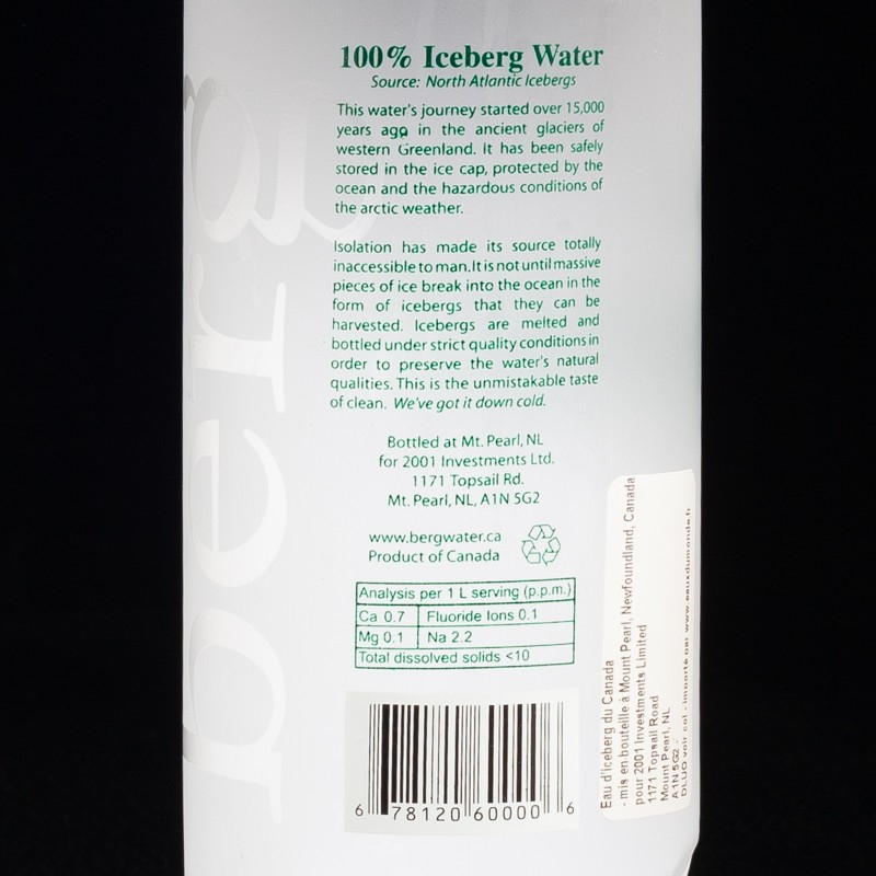 Eau plate 75cl Berg  Eaux plates