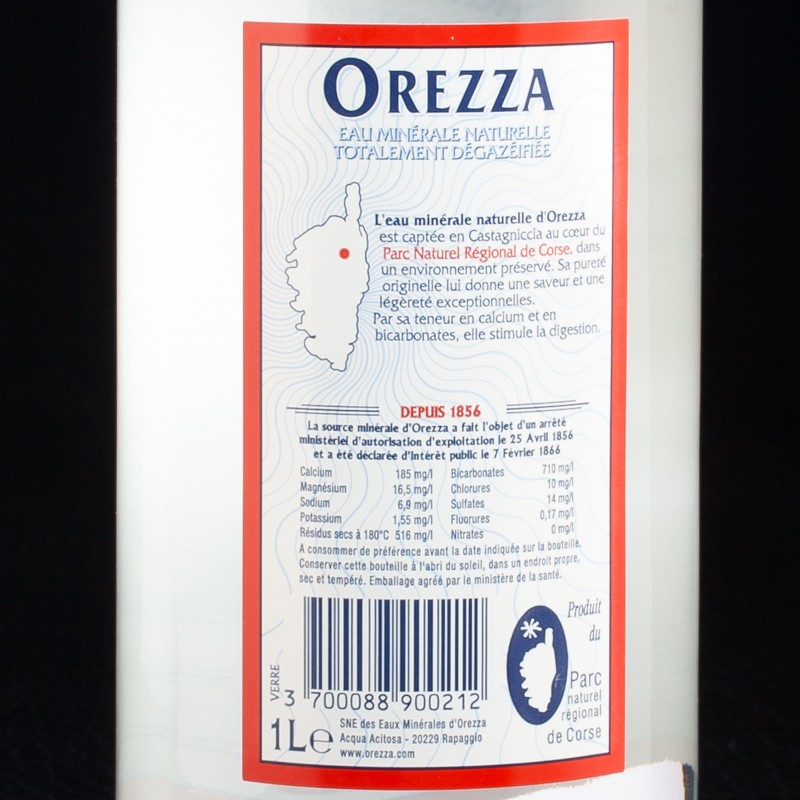 Eau plate rouge 1L Orezza  Eaux plates