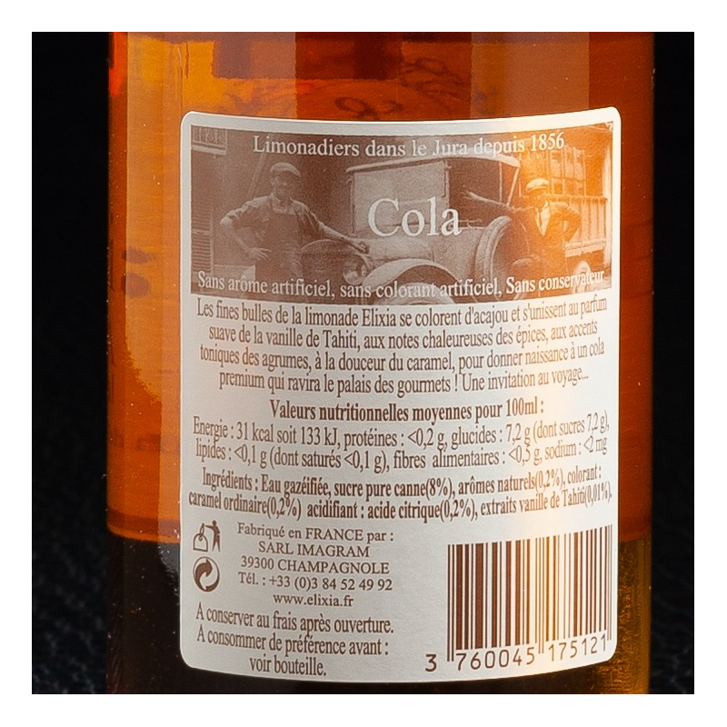 Limonade cola 33cl Elixia  Limonades, limes et tonics