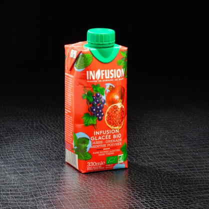 Infusion glacé bio cassis, grenade, menthe poivrée 33cl Infusion  Infusions glacées