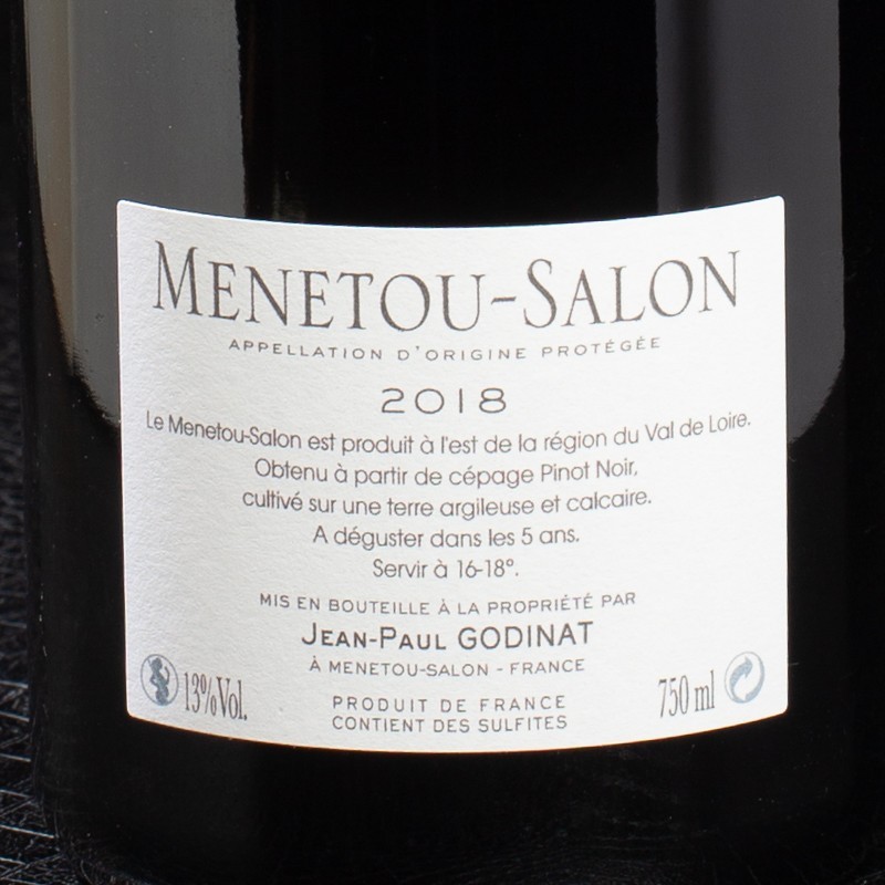 Vin rouge Menetou-Salon 2018 Domaine JP.Godinat 75cl  Vins rouges