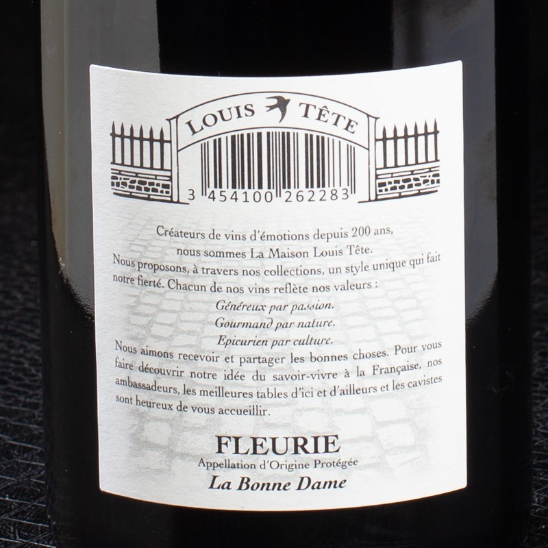 Vin rouge Fleurie La Bonne Dame 2018 Domaine Louis Tête 75cl  Vins rouges