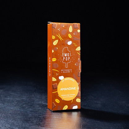 Glace amandine Emki Pop  Glaces en bâtonnets et cornets