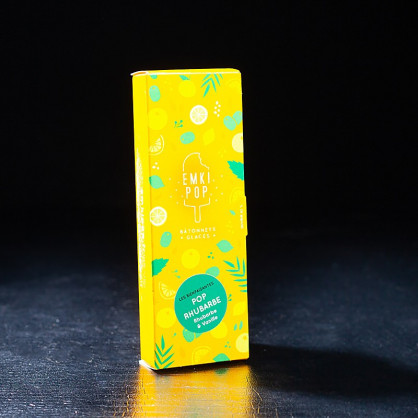 Glace pop rhubarbe Emki Pop  Glaces en bâtonnets et cornets