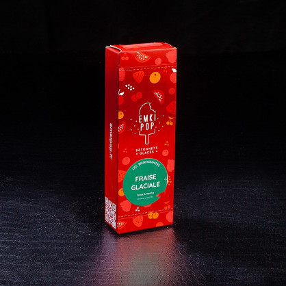 Glace fraise glaciale Emki Pop  Glaces en bâtonnets et cornets