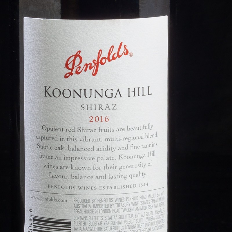 Vin rouge Penfolds Koonunga Hill 2016 Shiraz  Vins rouges