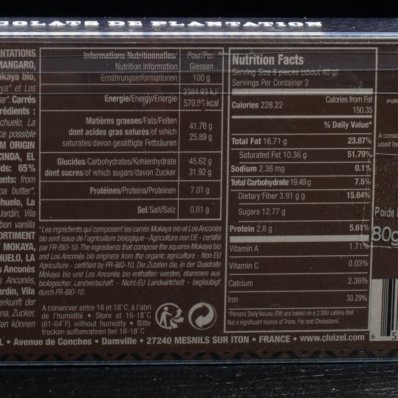 Etui carré chocolat Plantation 80g Michel Cluizel  Coffret de chocolat