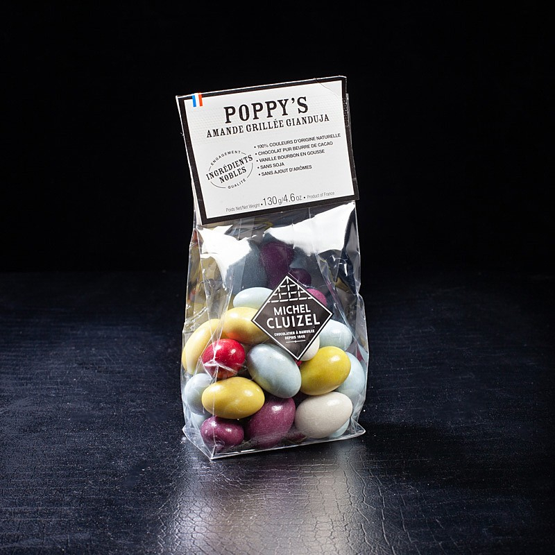 Poppy's amande grillée Michel Cluizel 130g  Bonbons chocolat