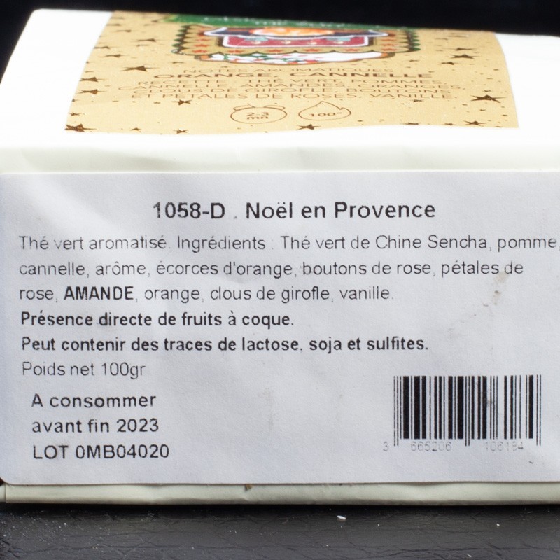 Thé vert Noël en Provence Maison Bourgeon 100g  Thés