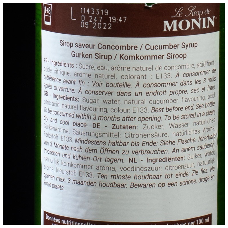NPT - Sirop concombre monin 70cl  NPT