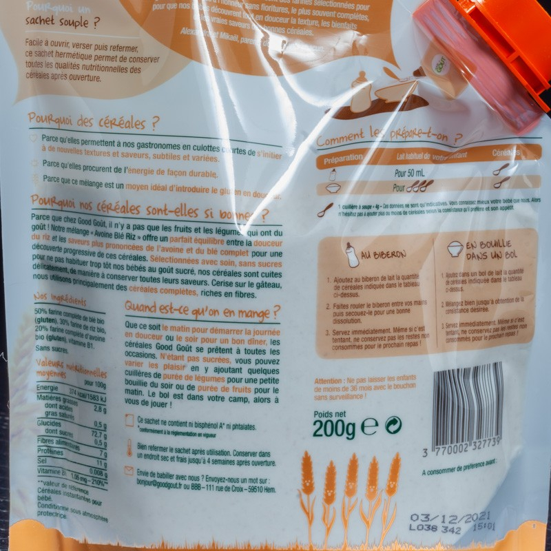 NPT - Avoine blé riz Good Goût  A NE PAS TOUCHER