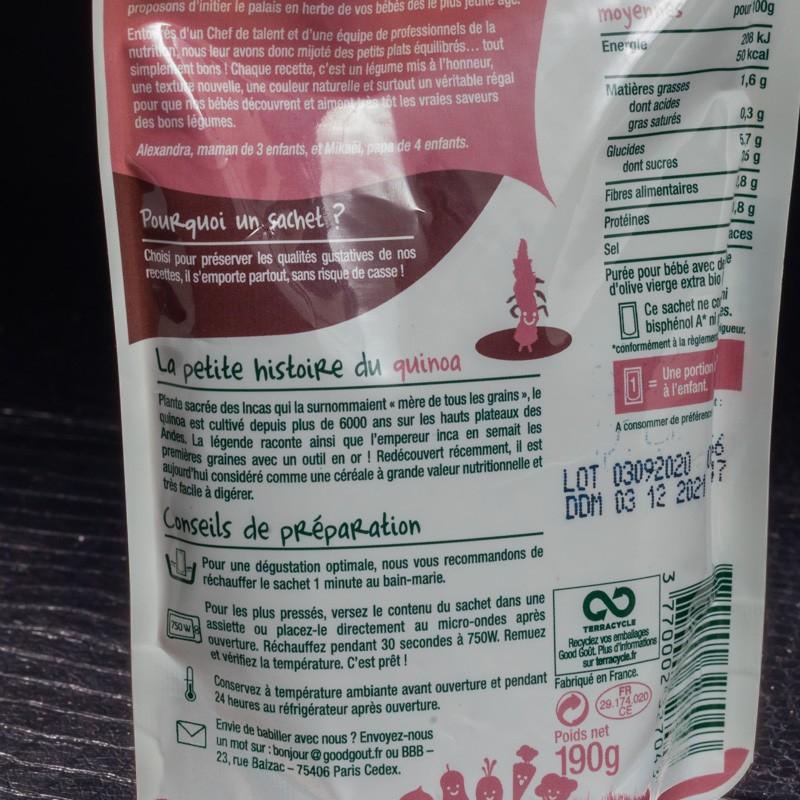 NPT - Ratatouille au quinoa Good Goût  A NE PAS TOUCHER