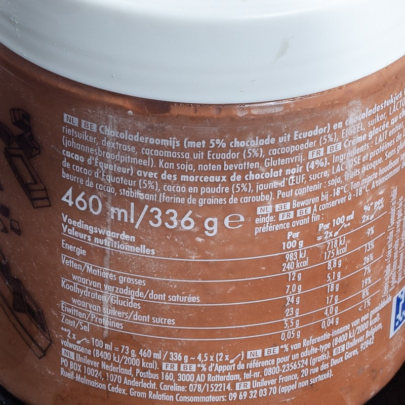 Crème glacée en pot crème glacée chocolat noir Grom 460ml  Glaces en pots