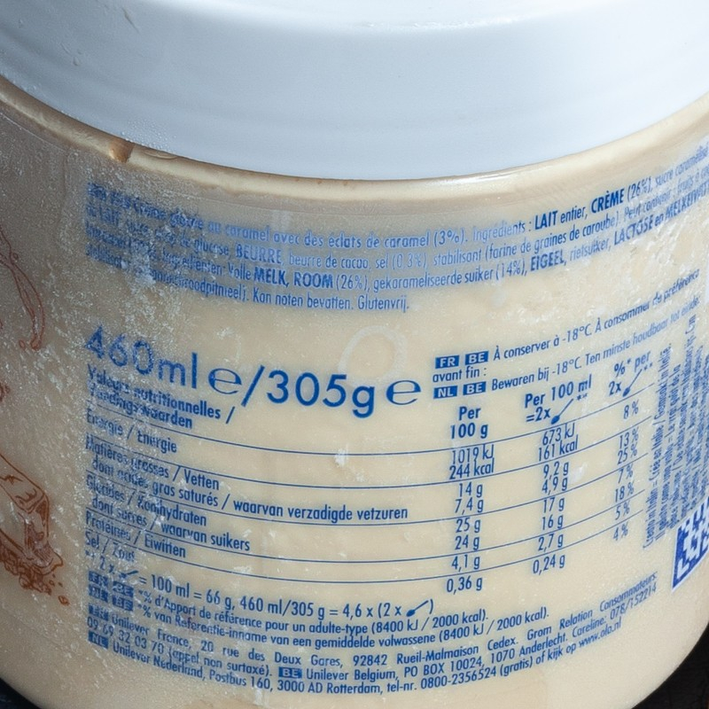 Crème glacée en pot crème glacée caramel salé Grom 460ml  Glaces en pots