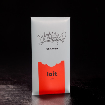 Tablette pur lait 40% côte ivoire 100g Genaveh  Tablettes de chocolat