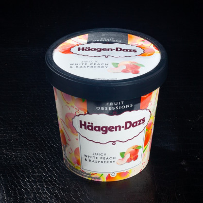 Glace en pot pêche blanche & framboise 460ml Häagen-Dazs