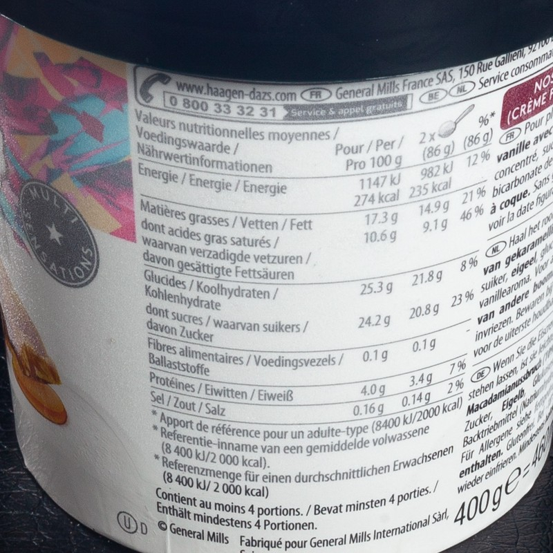 Glace en pot Macadamia 460ml Häagen-Dazs
