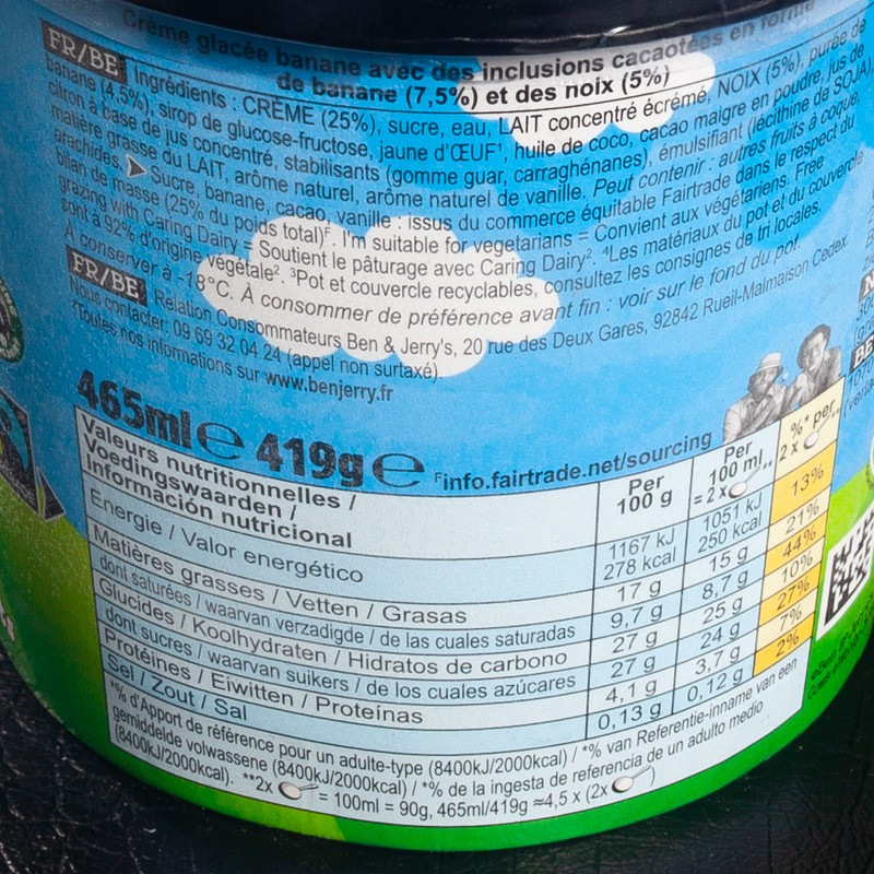 Glace en pot Chunky Monkey Ben & Jerry's 465ml