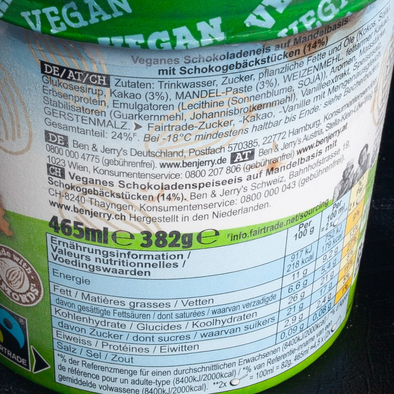 Glace en pot Vegan Chocolate Fudge Brownie Ben & Jerry's 465ml