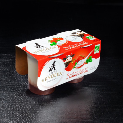 Yaourt brassé fraises & basilic Bio Le Petit Vendéen 2x125g