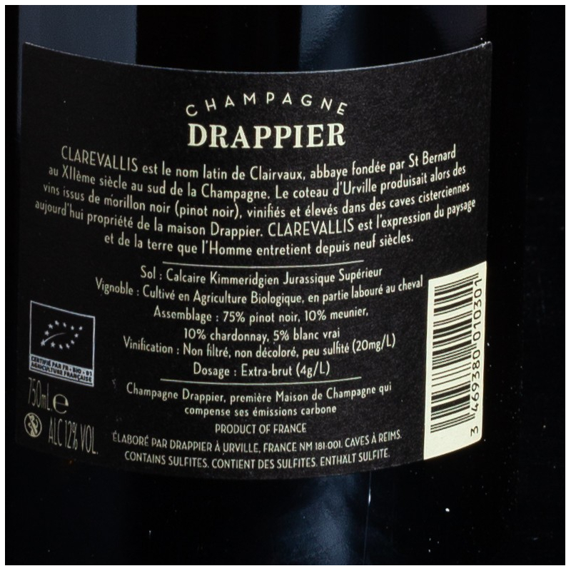 Champagne Clarevallis 75cl Drappier  Brut