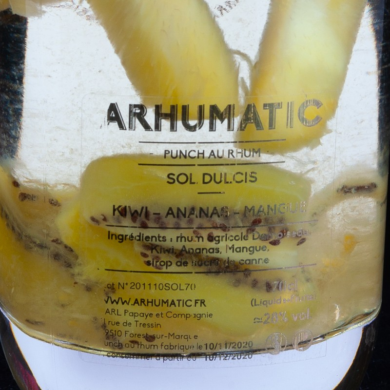 Rhum arrangé kiwi ananas mangue 70cl Arhumatic  Cave à rhums
