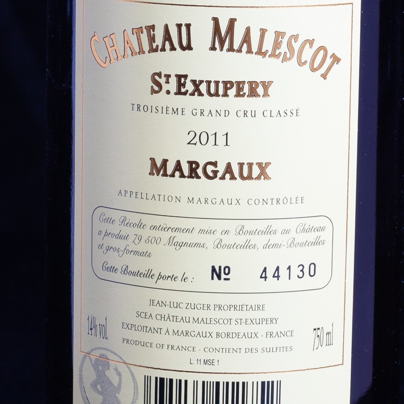 Vin rouge Château Malescot Saint-Exupéry 2011 Margaux 75cl  Vins rouges