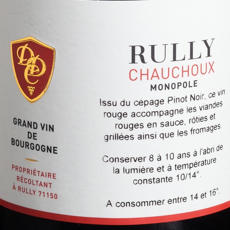 Rully Rouge Les Chauchoux Monopole 2018 Domaine des Chauchoux 75cl  Vins rouges
