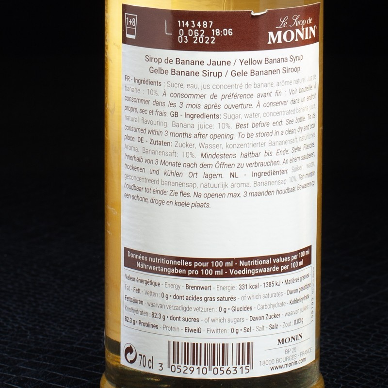 Sirop banane jaune 70cl Monin  Sirops