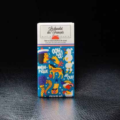 Chocolat noir 71% éclats de fèves de cacao 80g Le Chocolat des Français  Tablettes de chocolat