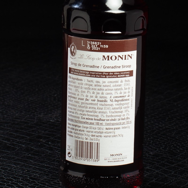 Sirop grenadine 25cl Monin  Sirops