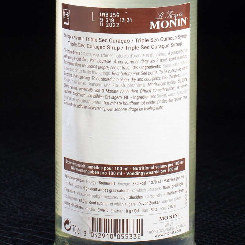 Sirop curaçao triple sec 70cl Monin  Sirops