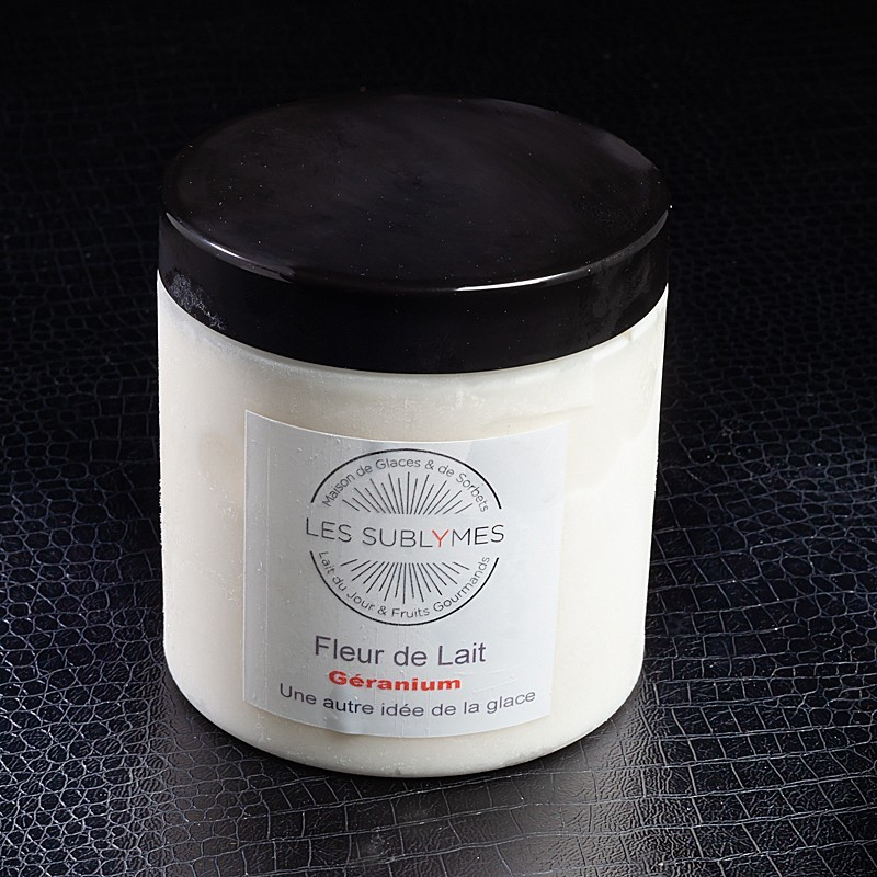 Glace fleur de lait geranium Les Sublymes 500ml  Glaces