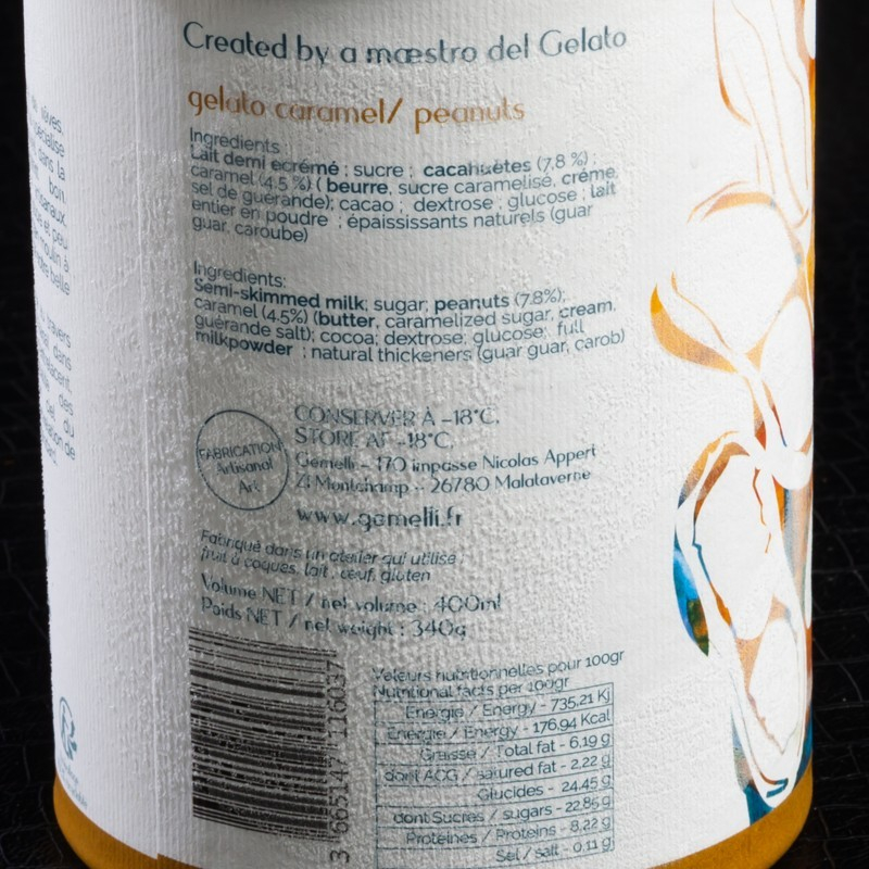 Glace caramel peanuts Gemelli 400ml