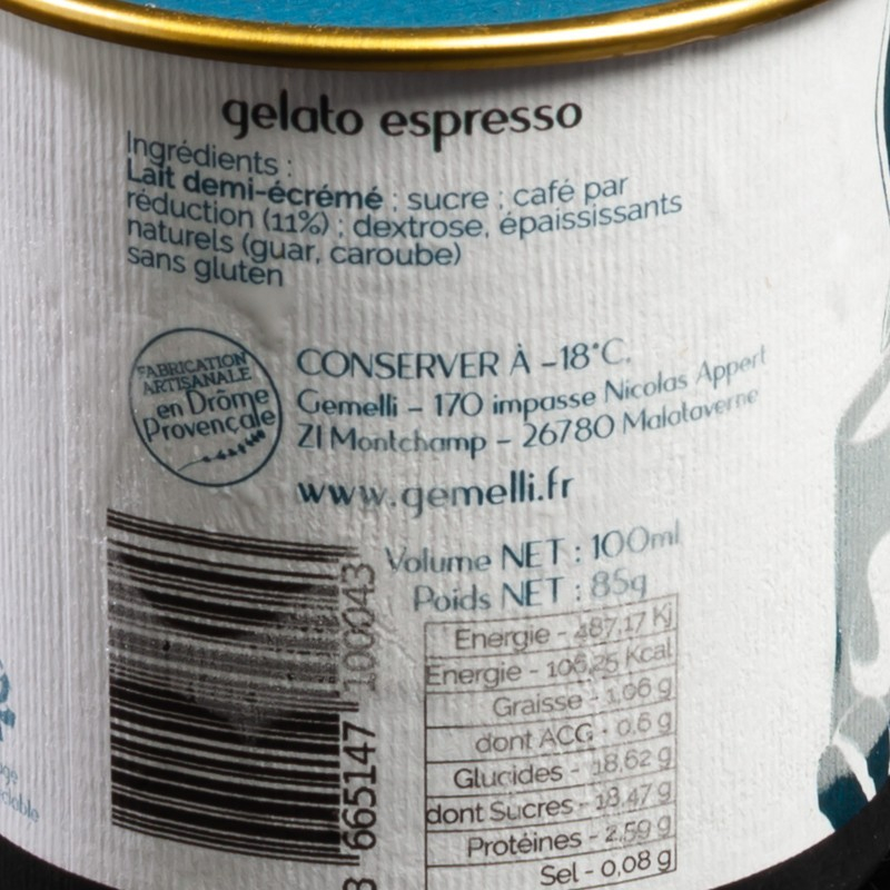 Glace Espresso Gemelli 100ml