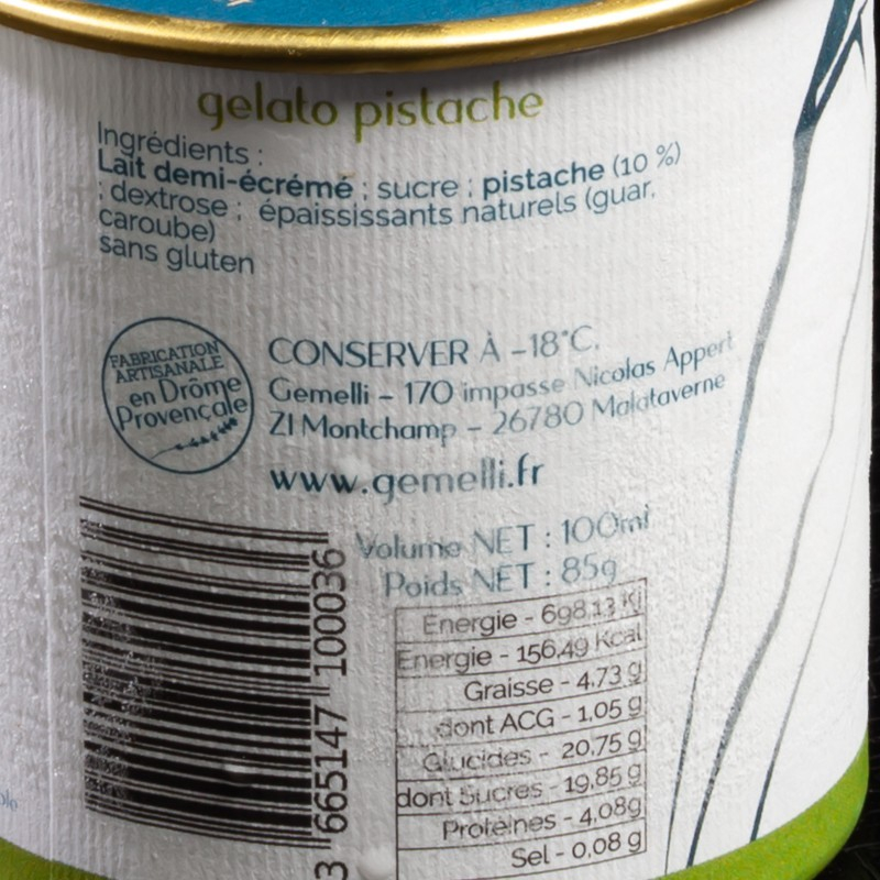 Glace pistache Gemelli 100ml