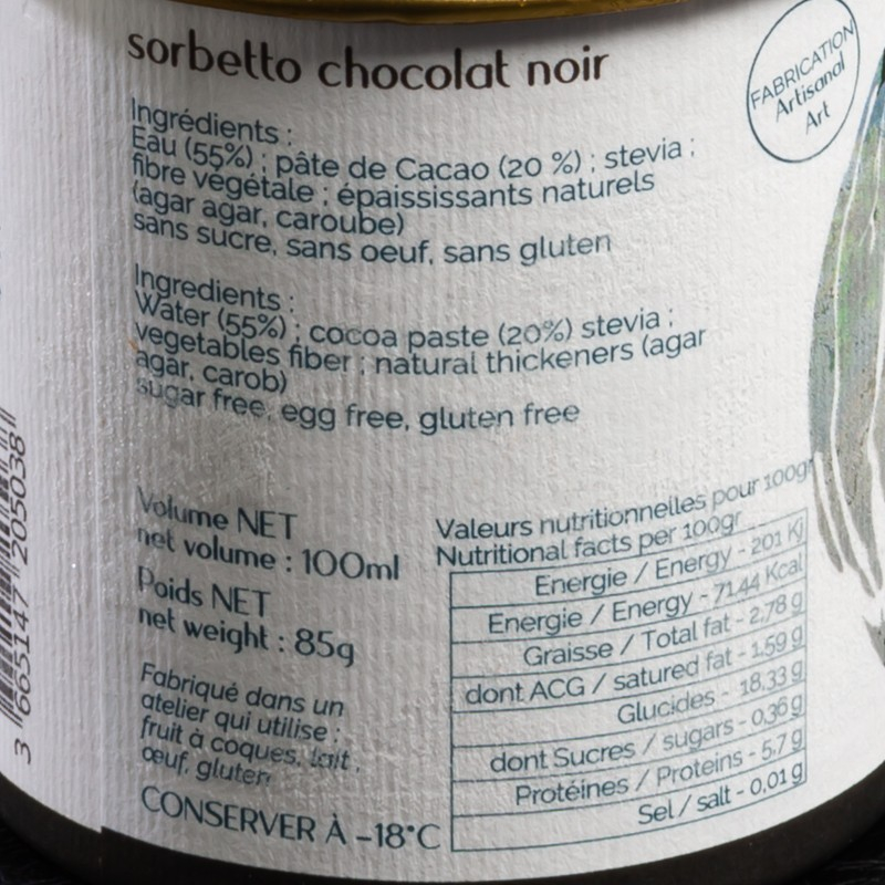 Glace chocolat noir Gemelli 100ml