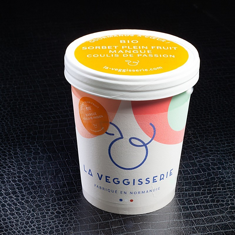 Sorbet mangue coulis passion La Veggisserie 450ml  Glaces