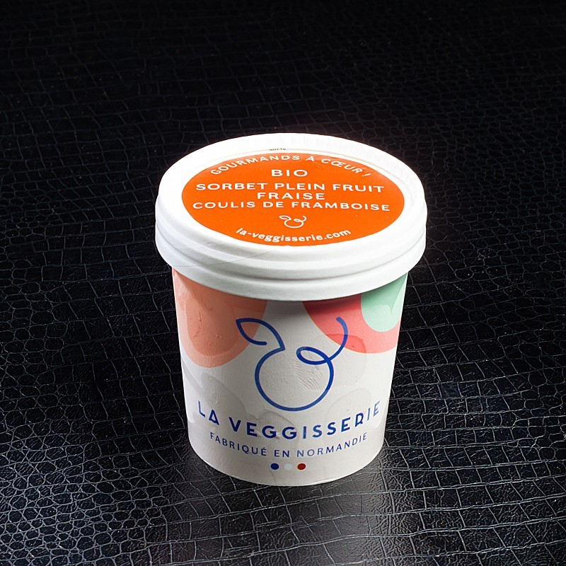 Glace fraise coulis framboise La Veggisserie 120ml