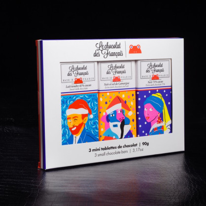 Coffret 3 tablettines 90g Le Chocolat des Français  Coffret de chocolat