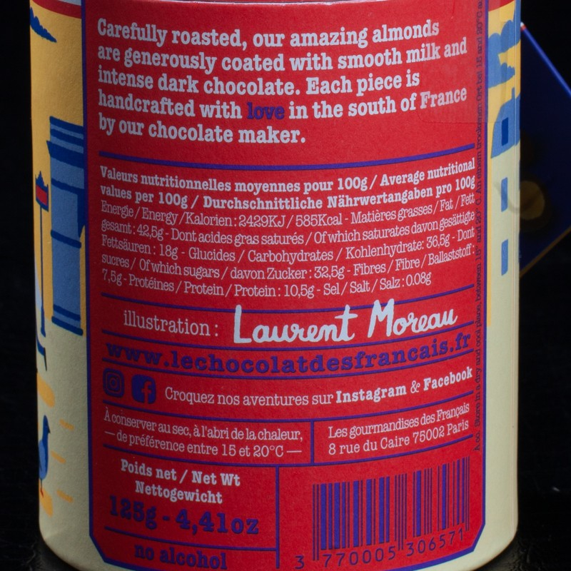 Amandes enrobées de chocolat 125g Le chocolat des Français  Bonbons chocolat