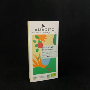 Café décaféiné en capsules x10 du Pérou bio Amadito 55g  En capsules et dosettes