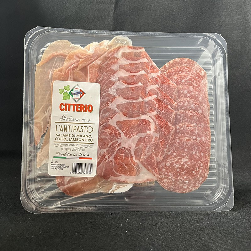 Antipasto 3 saucissons Citterio 100g  Charcuteries tranchées