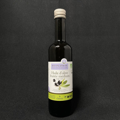 Huile olive E.V. fruitée medium 500ml Bio Planète  Huiles