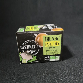 Infusettes thé vert earl grey bio 20x40g Destination  Thé vert