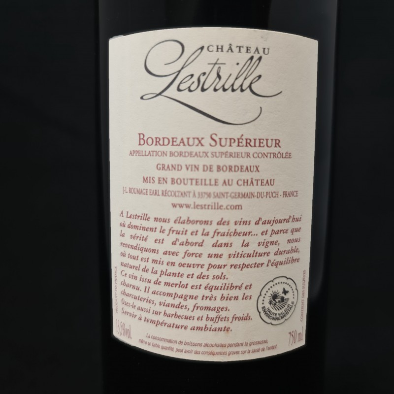 Vin rouge Bordeaux Supérieur AOP 2016 Château Lestrille 75cl  Vins rouges
