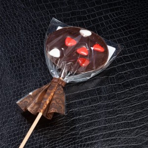 Sucette chocolat noir coeur Chapon 50gr  Bonbons chocolat