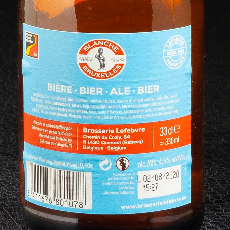 Bière blanche 33cl Blanche de Bruxelles  Bières blanches