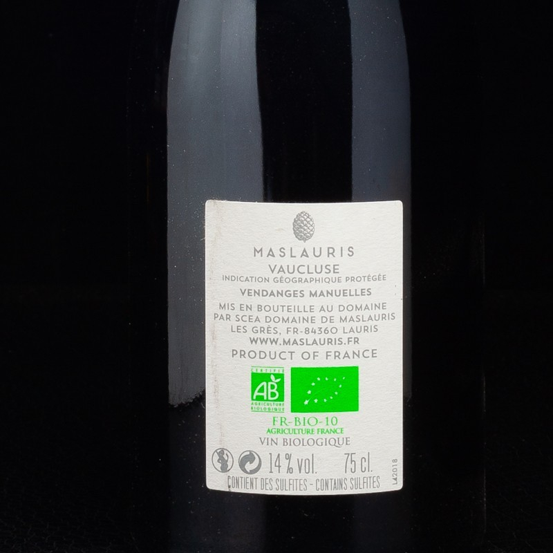 Lubéron rouge Inopiné 75cl Domaine Mas Lauris  Lubéron